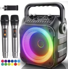 Karaoke Machine with 2 Wireless Microphones Karaoke Machine for Adults & Kids