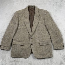 Harris Tweed Jacket Mens 44 S Brown Wool Hunt Hacking Sports Dunn & Co Vintage