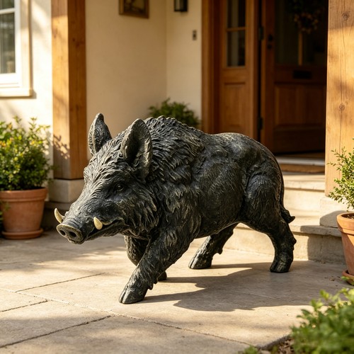 Wild boar garden statue h - statue, 12.2"h