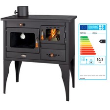 PRITY 1P34L Wood Burning Cooking Stove -  10kW with Oven & Metal Top Plate Left