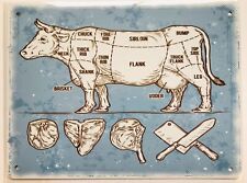Aluminium Vintage Style Sign - Butchers Cuts Of Beef 8x6 inch [BEEF1]
