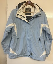 IGUANA Women’s Blue Zip & Button Up Mid Weight Hooded Outdoors Jacket Size 10 38