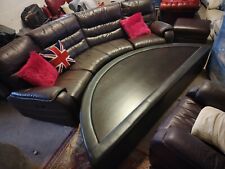 Huge semi circle Coffee Table Footstool Wood Top Leather DELIVERY Poss 