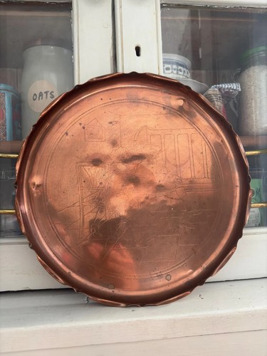 Antique solid copper tray