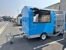 Blue Mobile Food Trailer Round