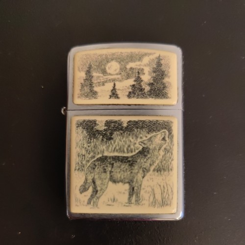 Howling wolf scrimshaw zippo - howling,