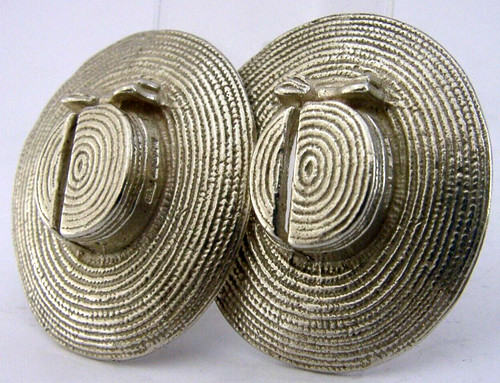Sterling silver straw hat - silver,