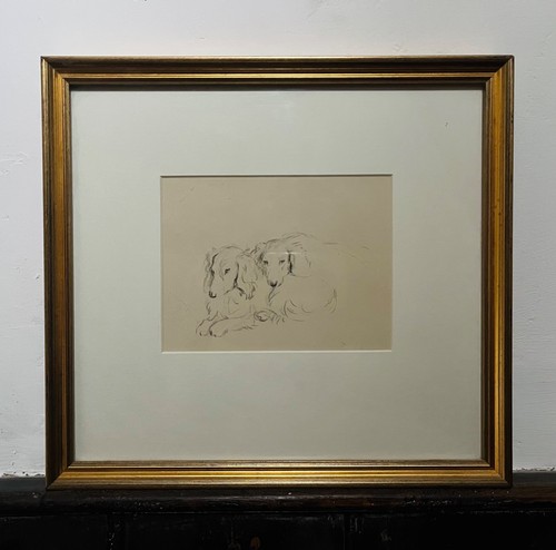 Framed vintage lucy dawson dog - vintage,