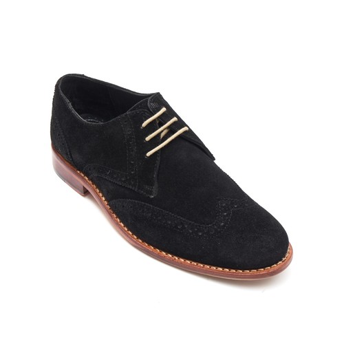 Lucini mens black suede - black,