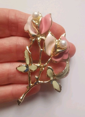 Vintage gold tone enamel - vintage,