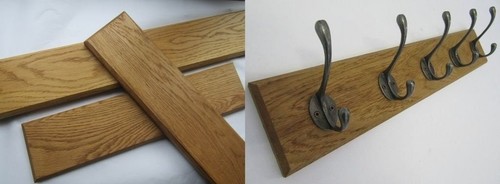 Solid oak coat rail - solid, plank