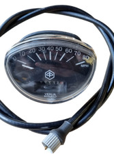 ukscooters VESPA SPEEDOMETER WITH CABLE RALLY SPRINT PRIMAVERA 0-80 MILES BLACK
