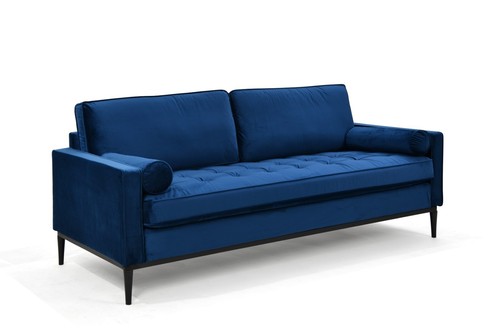 Velvet blue seater sofas - velvet,