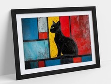 BLACK CAT IN CUBIST OIL