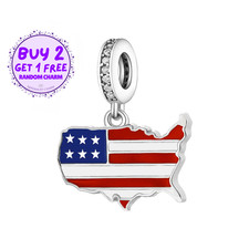 USA Flag Map Charm, USA Flag