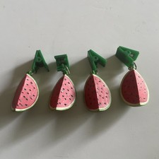  vintage  watermelon slice Tablecloth Weights Set Of 4 bbq clips