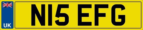 Nice initials number plate - nice, n15