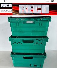 50 X GREEN USED BALE ARM CRATE / STACKING CRATE 600 x 400 x 200mm , STORAGE