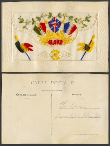 Ww1 silk embroidered old - ww1,