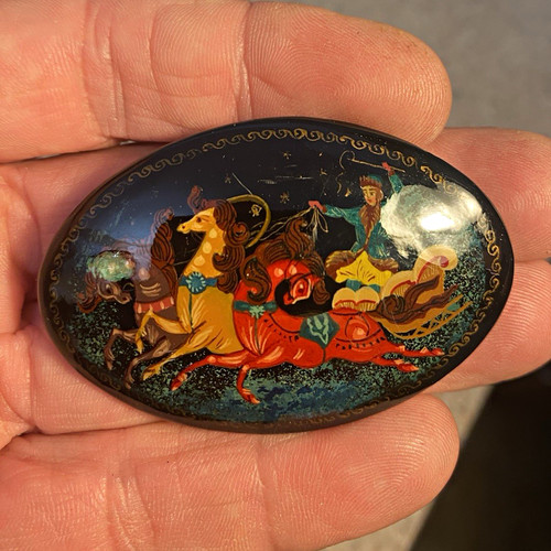 Vintage russian lacquer troika - vintage,