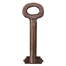 Brass DOUBLE BIT Key with Hollow Shaft 50mm - Antique Key 1920's-1940's  ref.k63