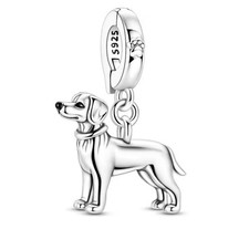 Beagle Dog Charm 925 Silver