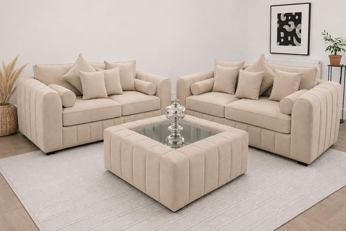 Lilly fabric sofa set - fabric,