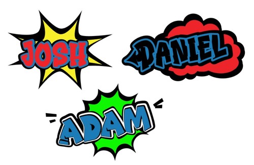 Personalised any name text - /,