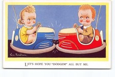 Children in Bumper Cars Fair Carnival Fun Dodgem All Vera Paterson Postcard