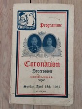 Coronation Procession REHEARSAL Programme Sunday, April 18th 1937, 6.30am. RARE