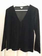 Opus Black Velvet Evening Cardigan Bolero Sz 12 Retro