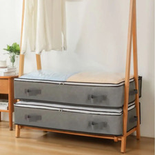 2X Large Underbed Storage 90L Bag Shoes Clothes Zipped Organizer Fabric Storage