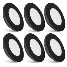 6x 12v LED Down Lights Campervan Caravan Boat Spot Ceiling Lamp Dimmable Black