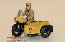 AA Motorcycle Sidecar AA Patrolman E44a UNPAINTED N Gauge Scale Model Kit Metal
