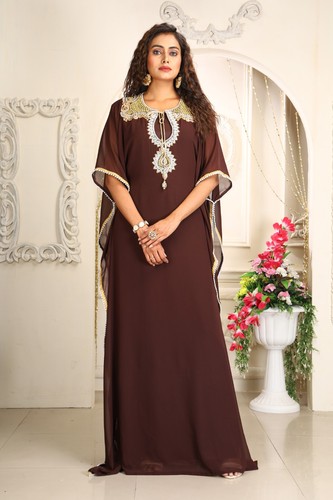 Brown georgette takchita - georgette,