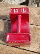 Antique Cast Iron Weight 14lb Bar Weight Door Stop Gazebo Painted 6.35kg