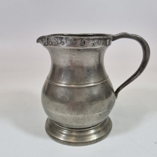 Antique 19thc pewter pint - antique,