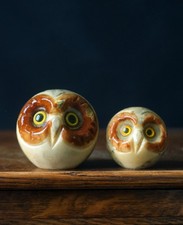 Vintage Stone Owl Figurines