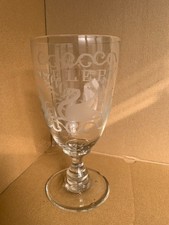 Vintage Celery Glass Etched