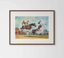 Cartoon horse racing print - cartoon,