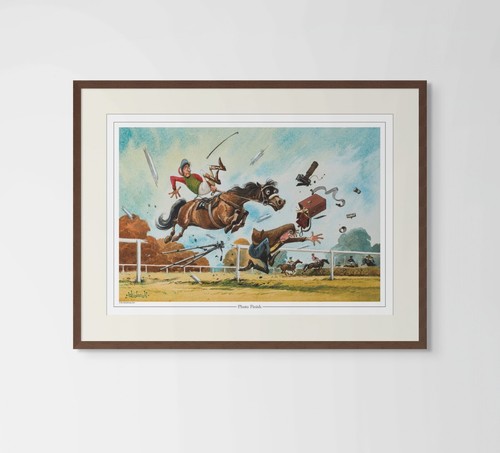 Cartoon horse racing - racing, print