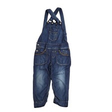 Levi's 90s Dark Blue 3/4 Denim Dungarees Uk Women's Size S 8 W28 L19
