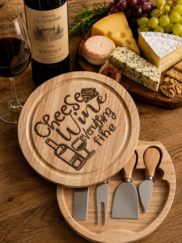 Engraved round wooden - engraved,