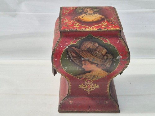 Antique ornate biscuit - antique, tin