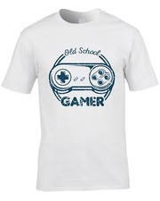 Old School Gamer Mens T-Shirt Funny Geek Nerd Game Console Video Games Birthday