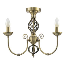 Traditional Classic Antique Brass Chandelier Ceiling Light with Twisted Knot ...