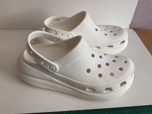 Ladies white platform crocs - white,