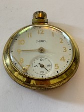 Smiths gold metal vintage pocket watch - Working but spares/repair