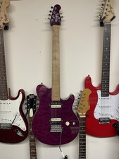 Ernie Ball OLP Lp Axis Style Shape Electric Guitar Stripped Purple Top