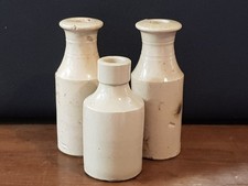 Antique 3x Stoneware/Earthenware Bottles 2 are Lambeth James Stiff & Sons 1 othe